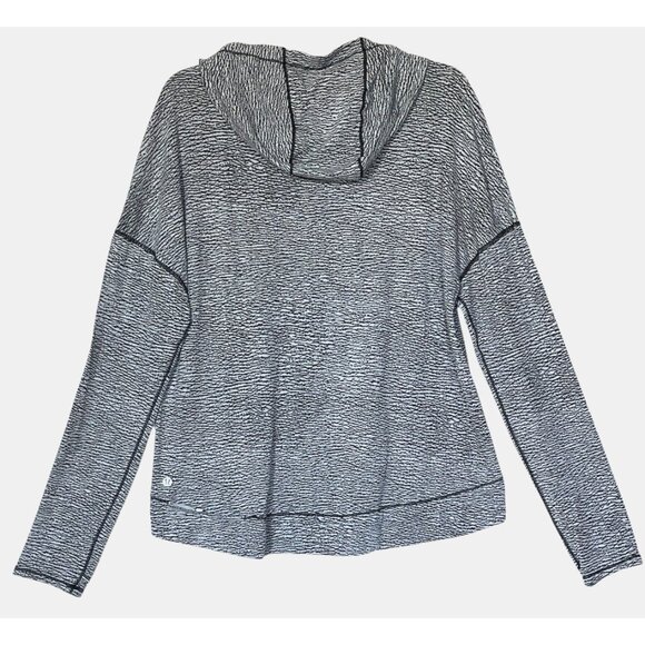 Lululemon Squad Goals Pebble Jacquard V1 White Black Hoodie Top - Picture 1 of 16